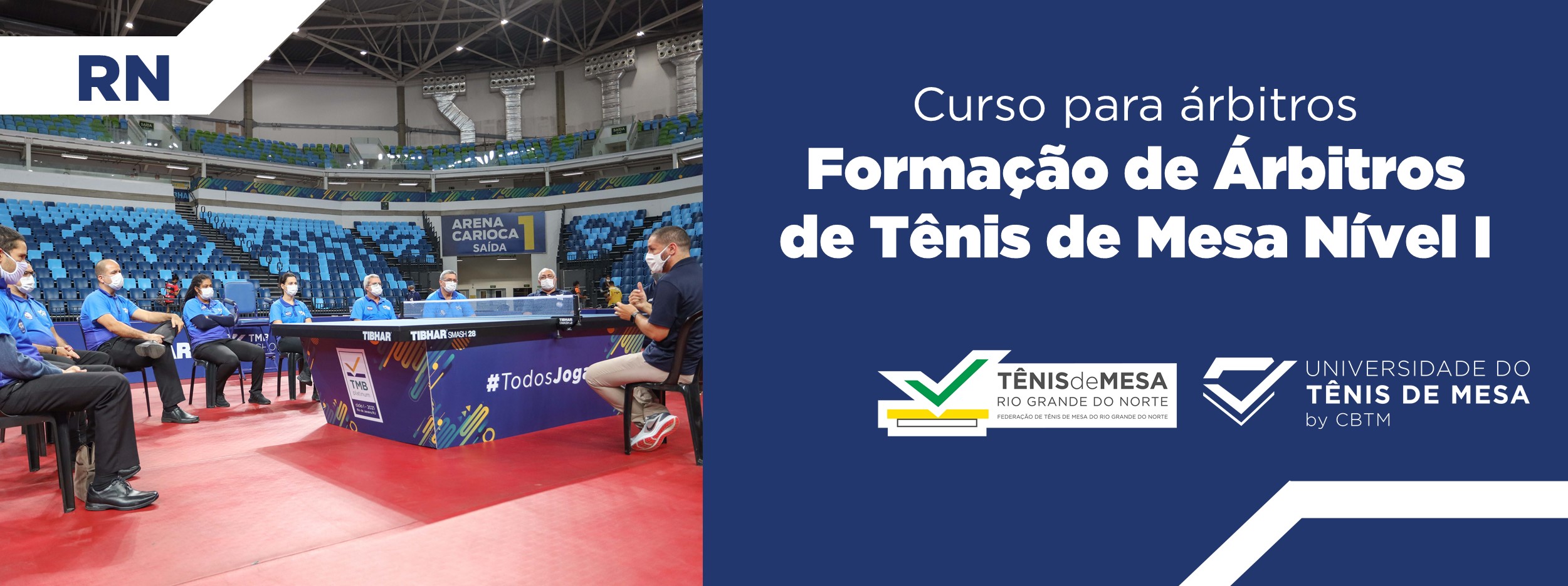 Banner - Formação de Árbitros de Tênis de Mesa  Nível I – Estadual - Federação Potiguar de Tênis de Mesa