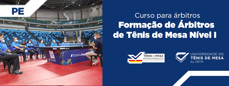 Banner - Formação de Árbitros de Tênis de Mesa  Nível I – Estadual - Federação Pernambucana de Tênis de Mesa
