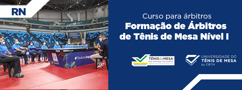 Banner - Formação de Árbitros de Tênis de Mesa  Nível I – Estadual - Federação Potiguar de Tênis de Mesa